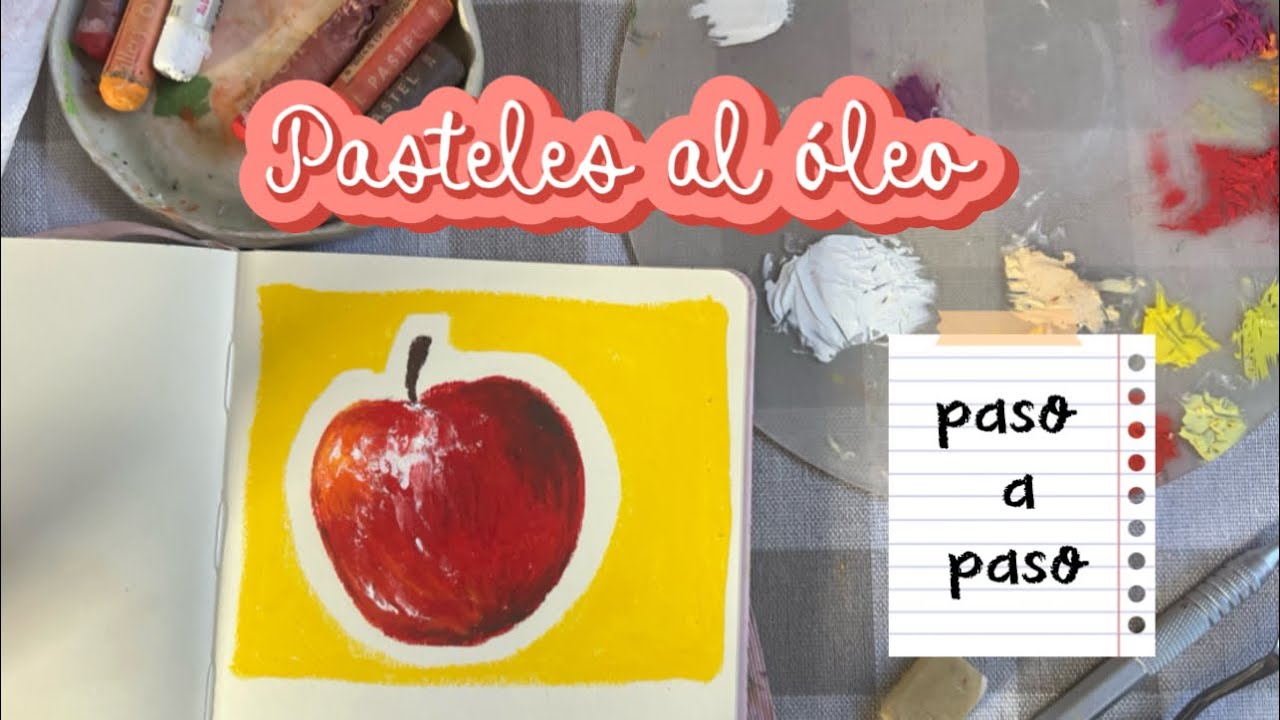 Como dibujar una manzana con pasteles al óleo 🍎| Tutorial para principiantes 