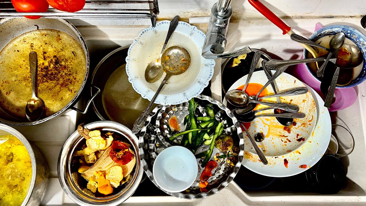 Secret of Relaxing ASMR | daily dishwashing 🧼☝🏽