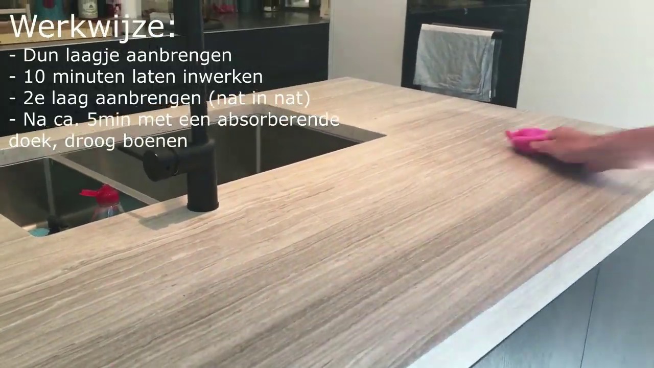 Natuursteen aanrechtblad impregneren met Anti Vlek
