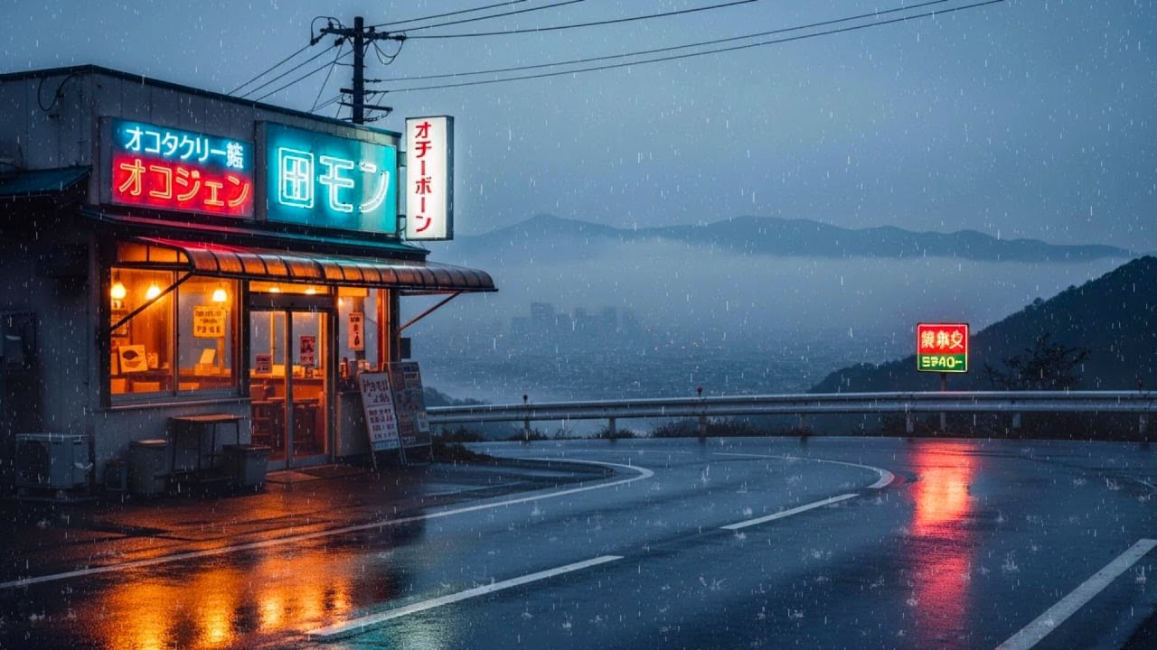 Rainy Tokyo Café ☕ 1980s Lofi Beats for Late Night Focus & Calm