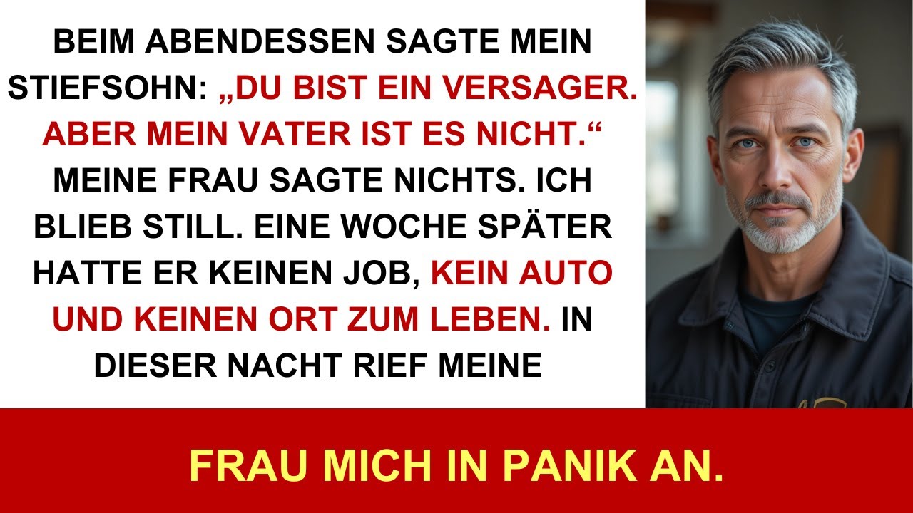 Beim Dinner nannte mich mein Stiefsohn einen Loser. Ich schwieg – dann verlor er alles.