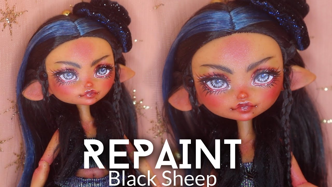 REPAINT ! Black Sheep OOAK Barbie Extra Mini Cave Club Hybrid Custom Doll Tutorial