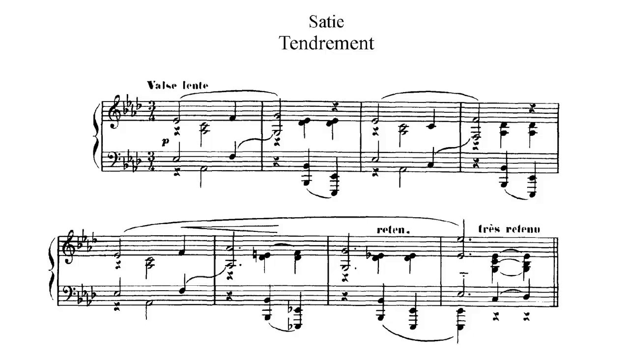 Erik Satie ~1902~ Tendrement (voice & piano)