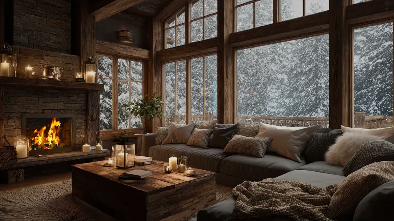 Snow falls beyond the quiet window ❄️ while you rest wrapped in deep winter warmth tonight