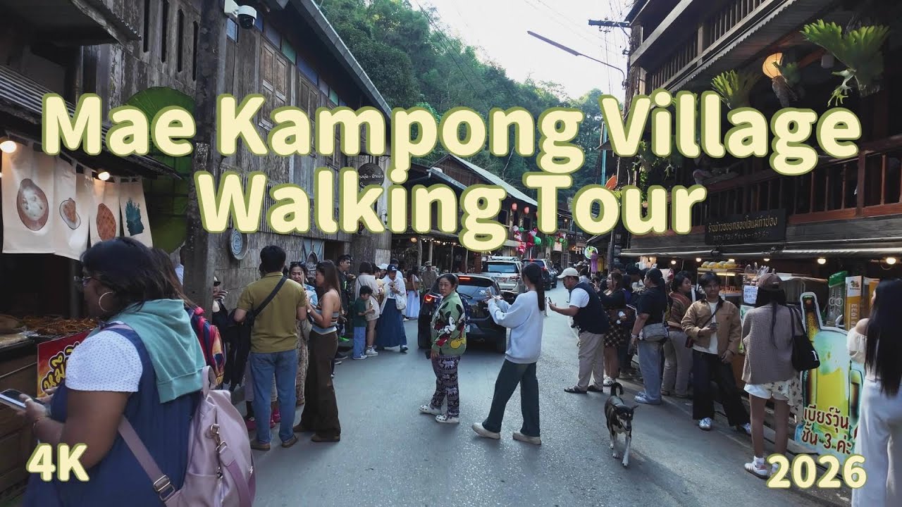 [4K] Mae Kampong Village, Chiang Mai: Quick Look at the Bustling Market
