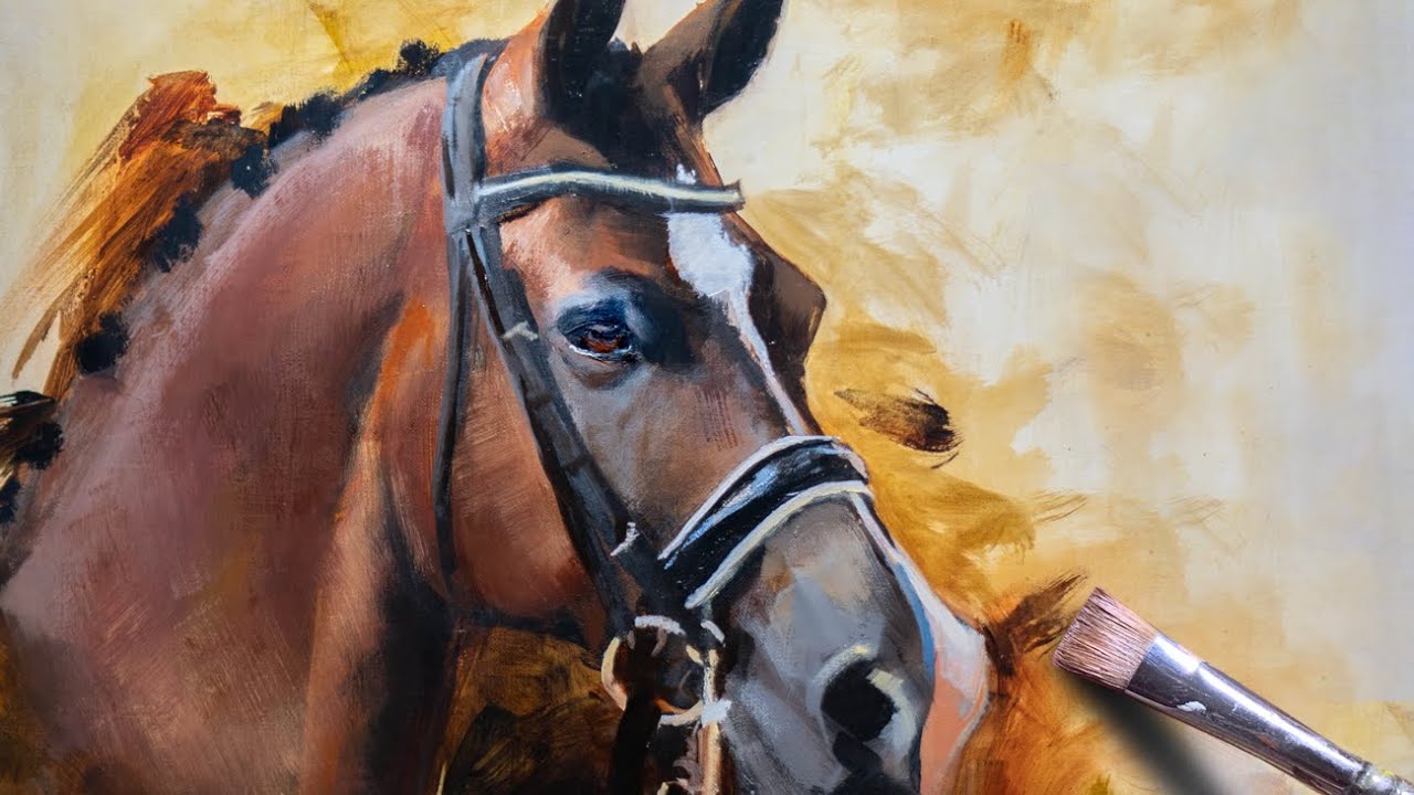 How to Paint a Portrait of a Horse | Valegro Oil Painting Demo