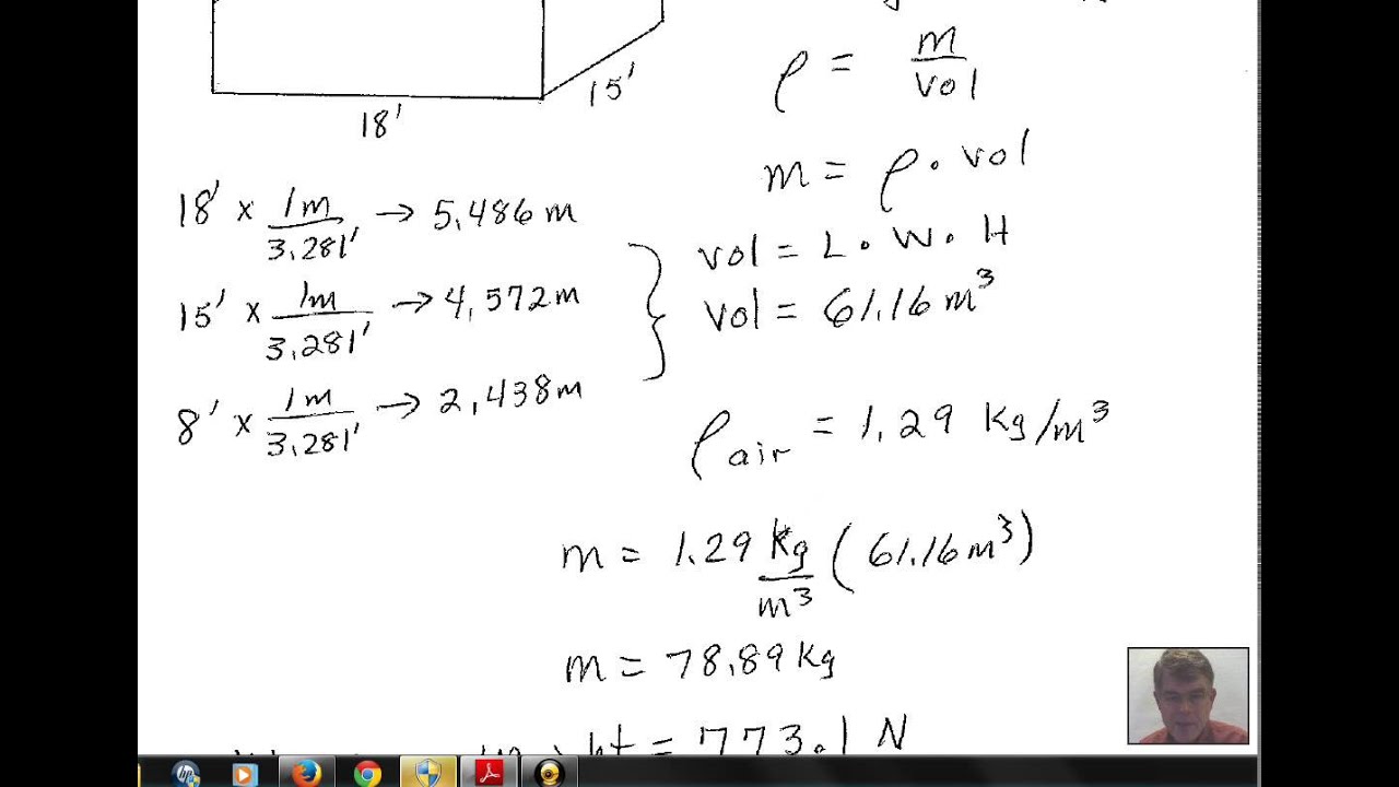 Weight of Air in a Room Using Density Formula