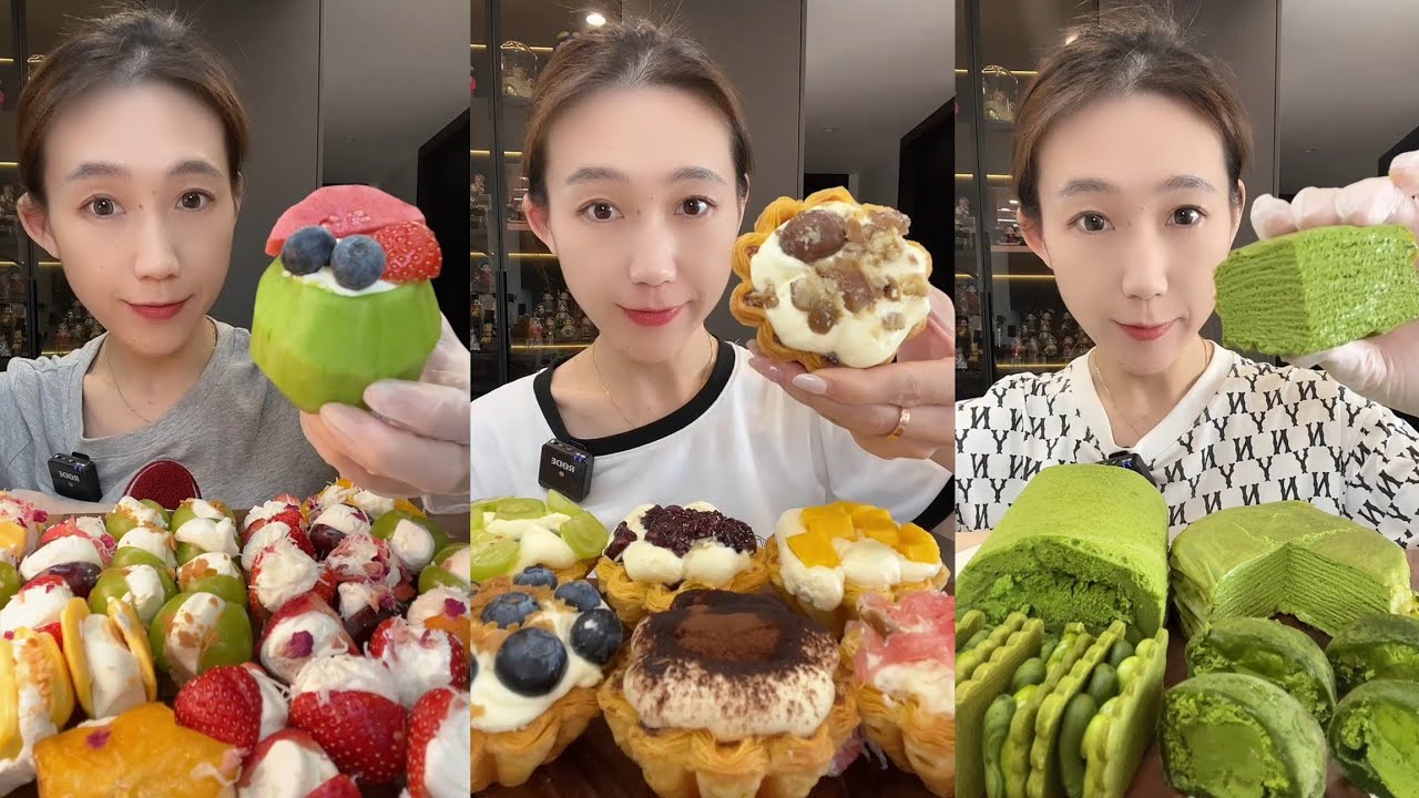 ASMR Challenge Eating Dessert 🍰🎂 Cake Cream chocolate cheesecake 😋#dessert #cake #asmr 