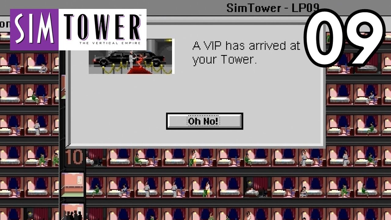 Let's Play SimTower: The Vertical Empire • 09 • Leftward expansion, and a visit from a VIP! 😎