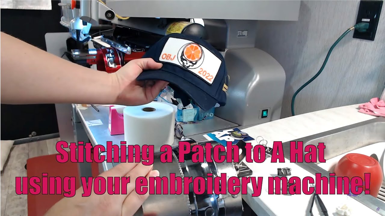 Stitching a Patch to A Hat using your embroidery machine!