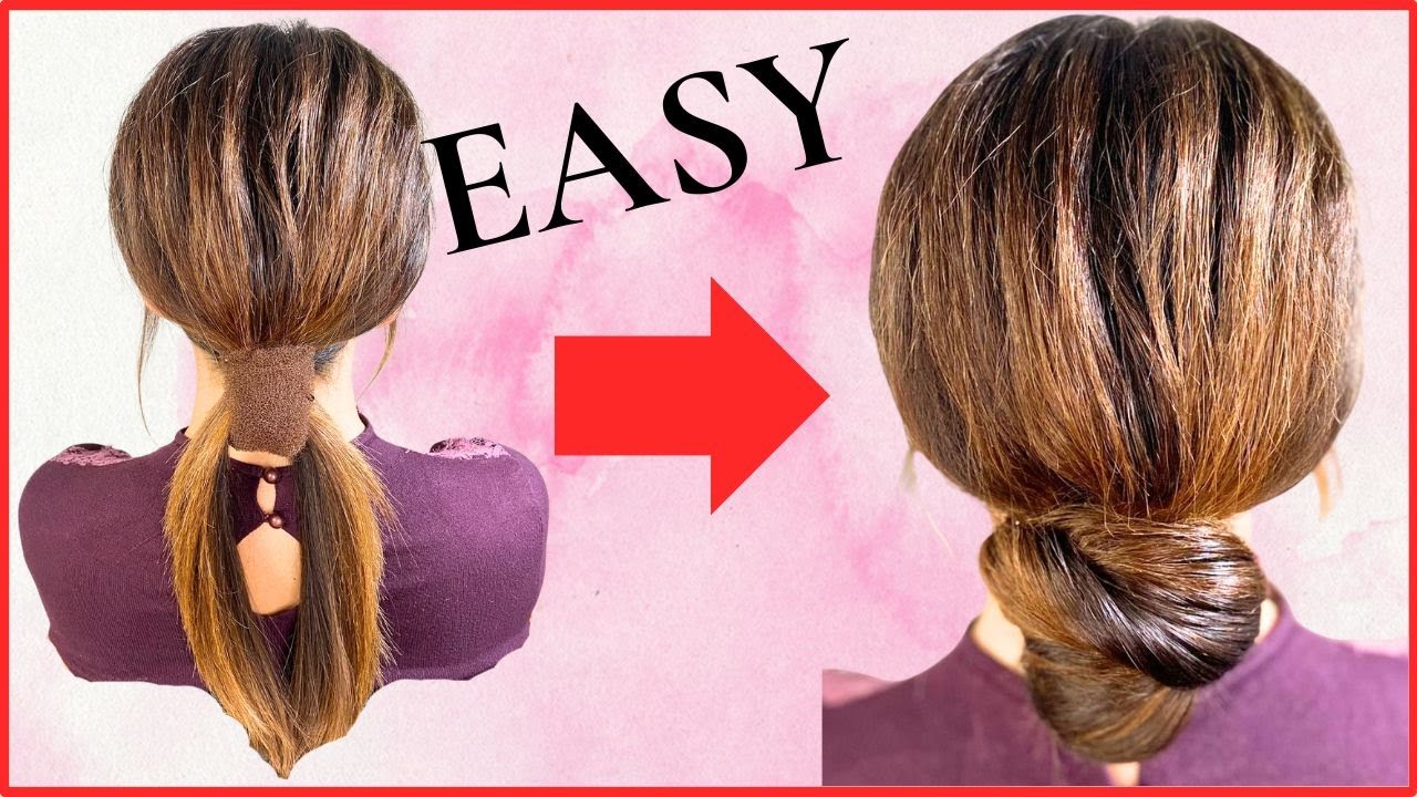 Легкая прическа шиньон – быстрый низкий шиньон