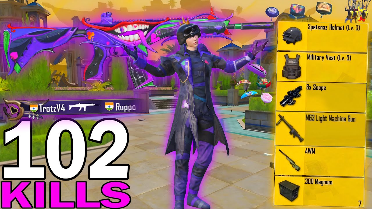 102 KILLS!😍 NEW BEST LOOT GAMEPLAY with JOKER SET🔥SAMSUNG,A7,A8,J4,J5,J6,J7,J2,J3,XS,A3,A4,A5