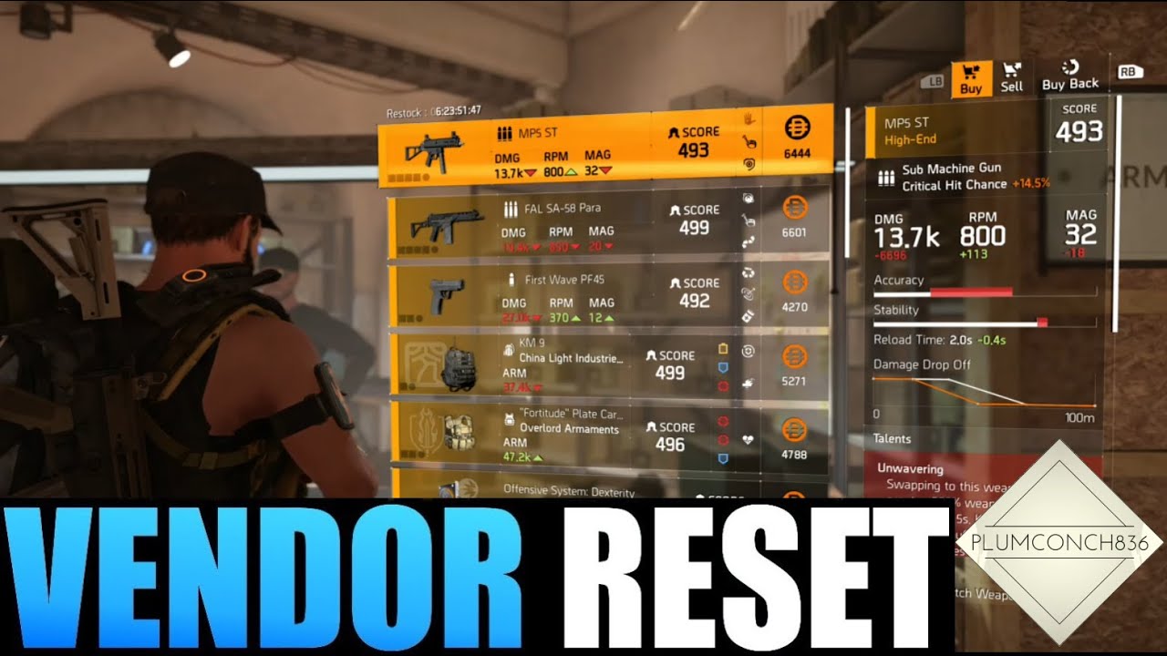 The Division 2 - Weekly Vendor Reset for TU6 - PLUMS PICKS-MUST BUYS - NAMED TALENTS and GEAR SETS!