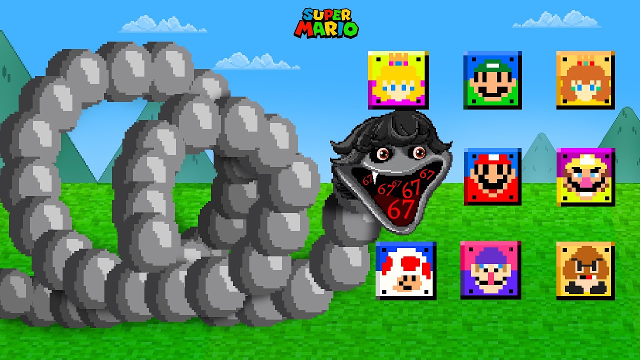 Can All Mario Characters Escape 67 Hungry Worm in Hardest Maze?