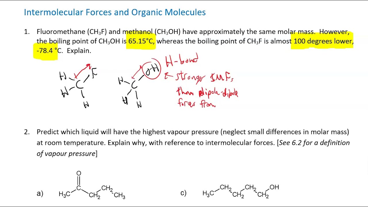 Intermolecular Forces - Practice Problems