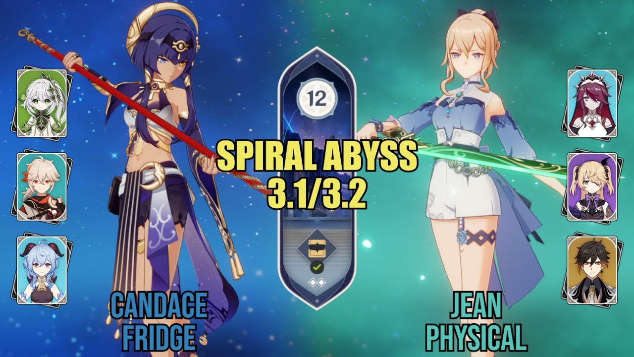 Candace Fridge & Jean Physical - Spiral Abyss 3.1/3.2 - Floor 12 (9★)
