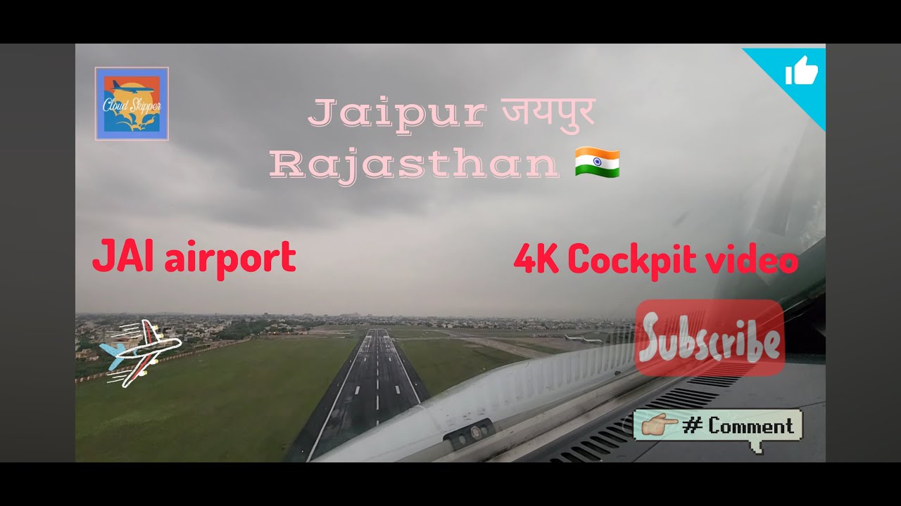 4K video, Early morning takeoff from Jaipur airport. cockpit video. JAI 🇮🇳
