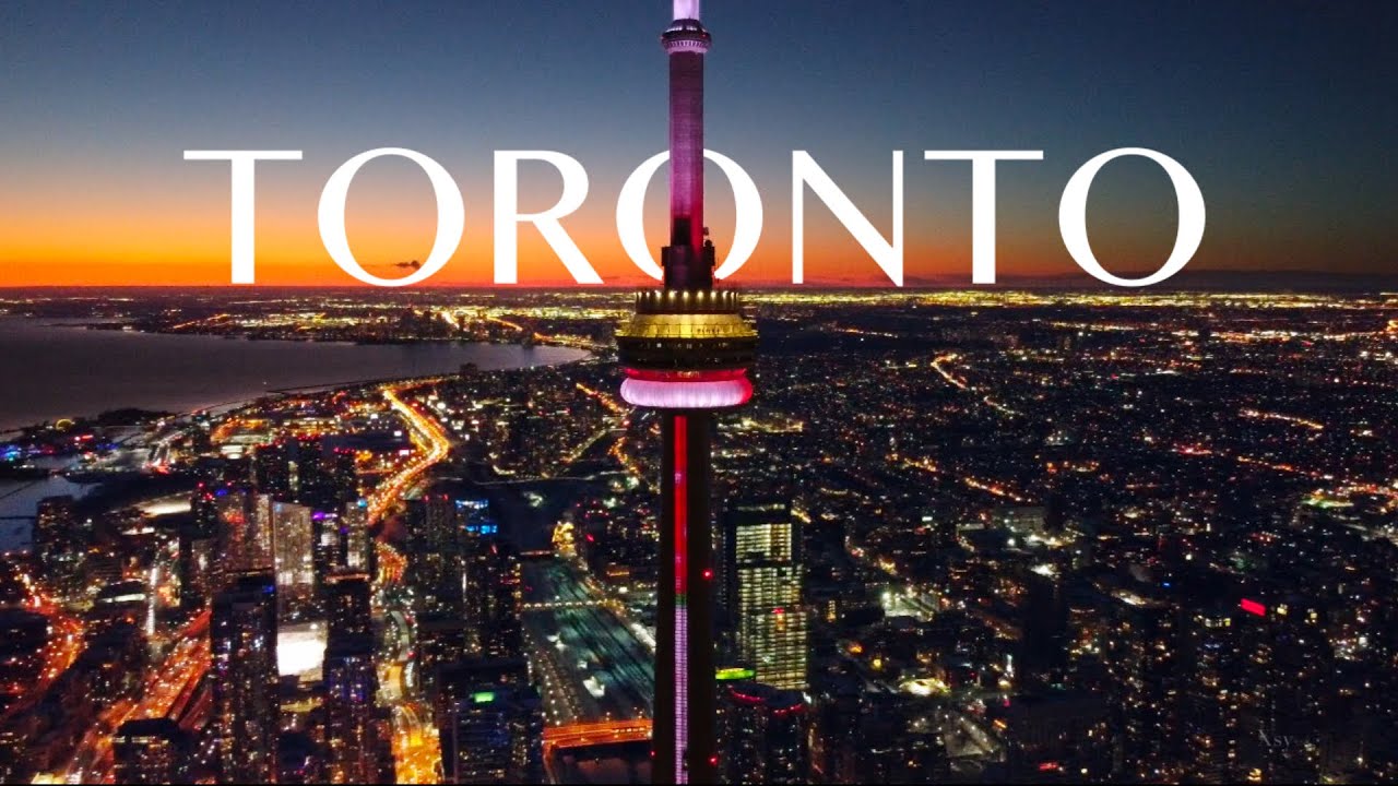 Toronto from Dusk to Dark | DJI Drone Mini 2 | Downtown Skyline Canada 2022 Aerial Night View 4K