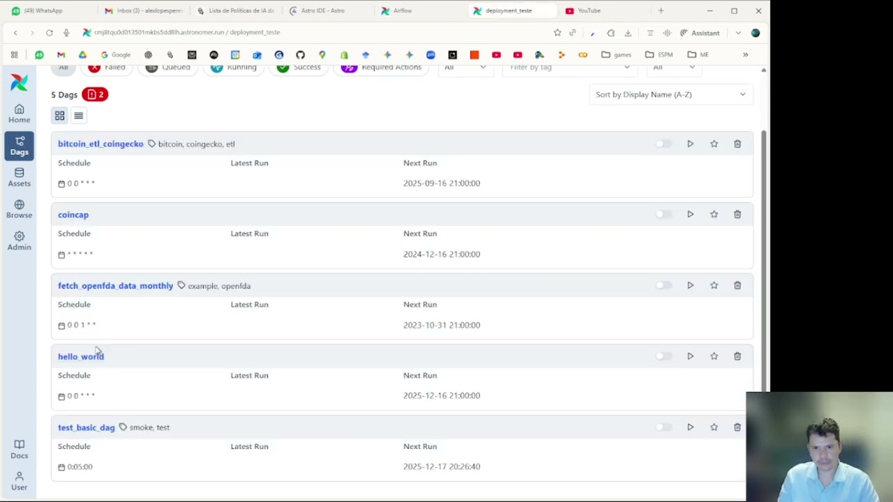 Testando uma Dag simples no Apache Airflow