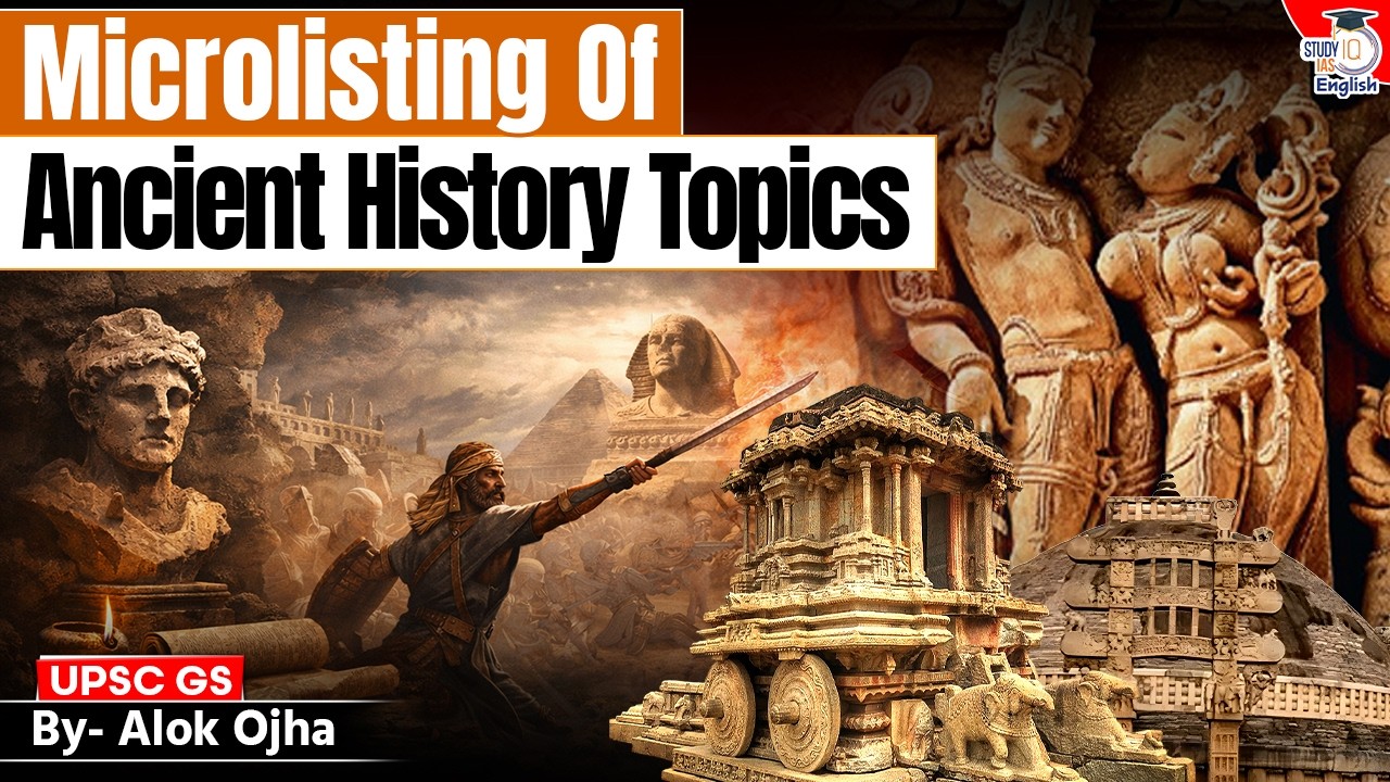 Micro-listing of Ancient History Topics for UPSC Prelims 2026 | By Alok Ojha | StudyIQ IAS English