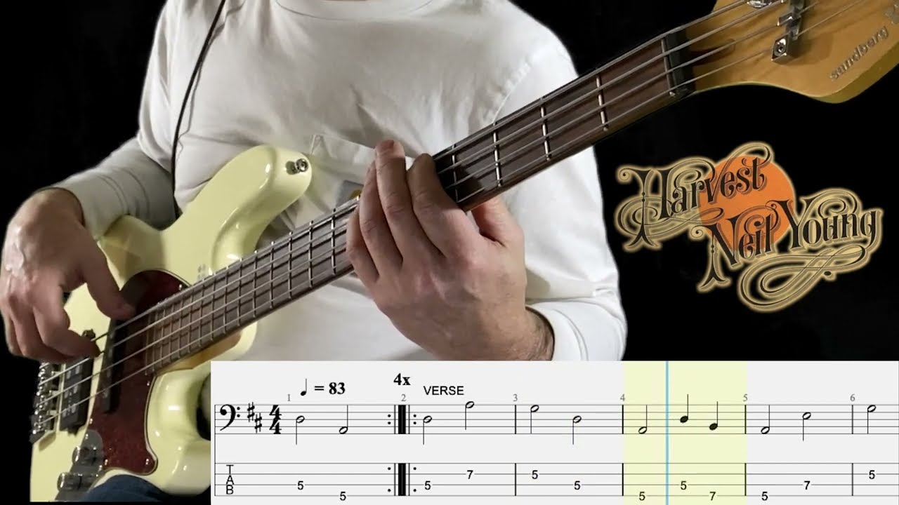 Neil Young -  Harvest - Bass Cover & Tab