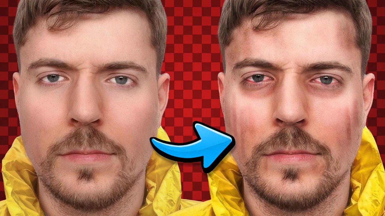 MrBeast Thumbnail - Tired Face Effect (Photoshop Tutorial)