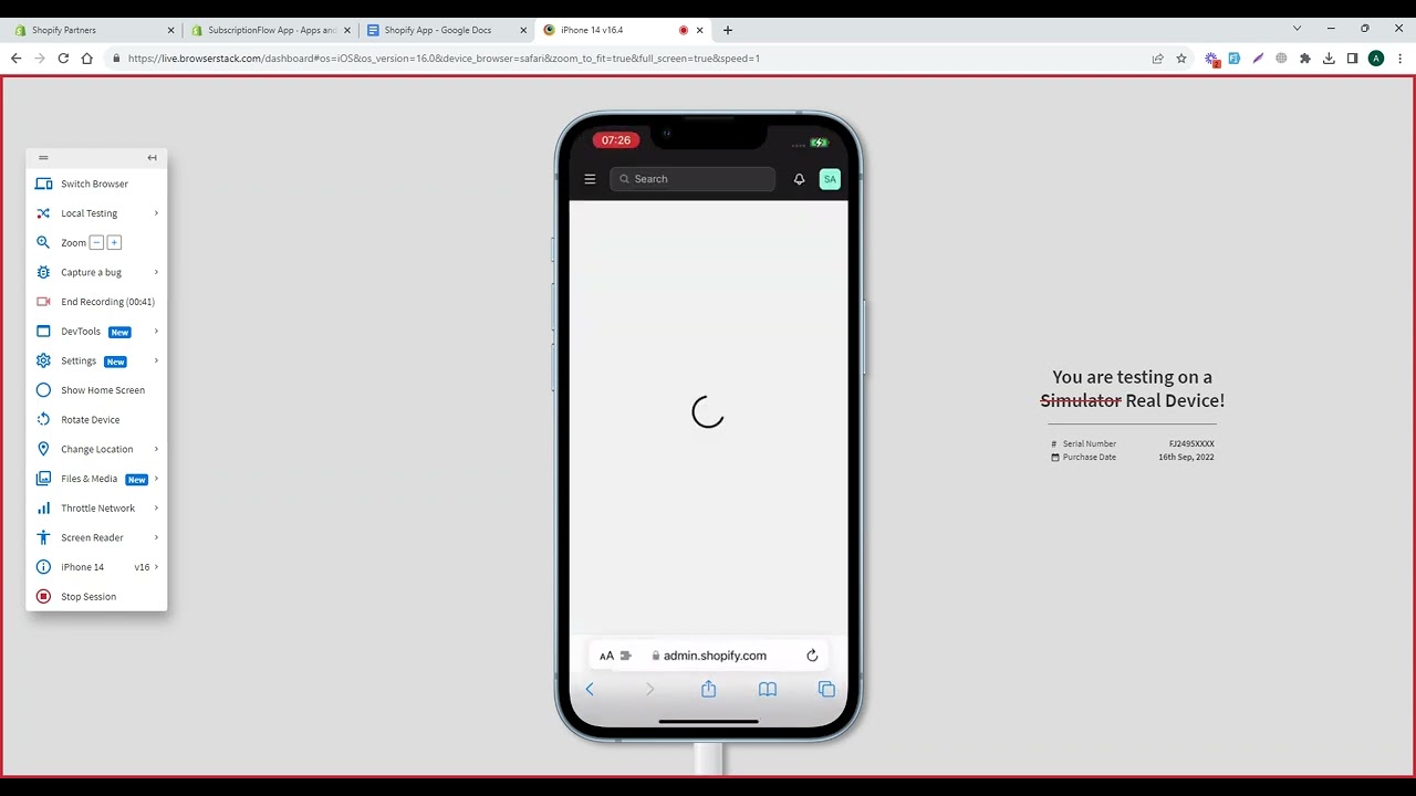 SubscriptionFlow Shopify App on Apple Safari (iOS)