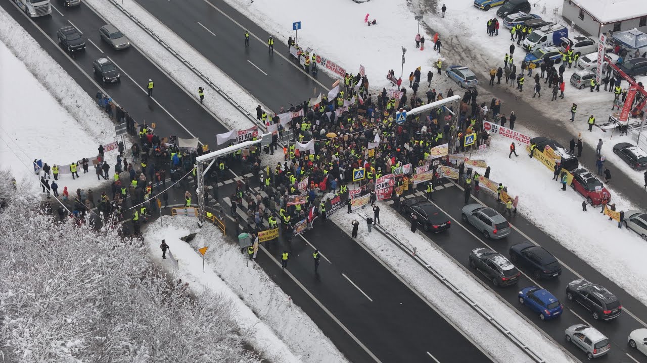 Nie dla S7 Protest na zakopiance w Głogoczowie 23.11.2025