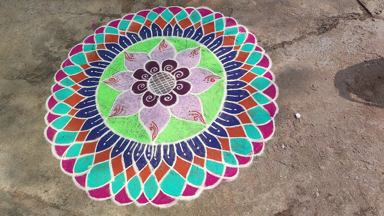 Big rangoli beginners rangoli @priyaraju9904 