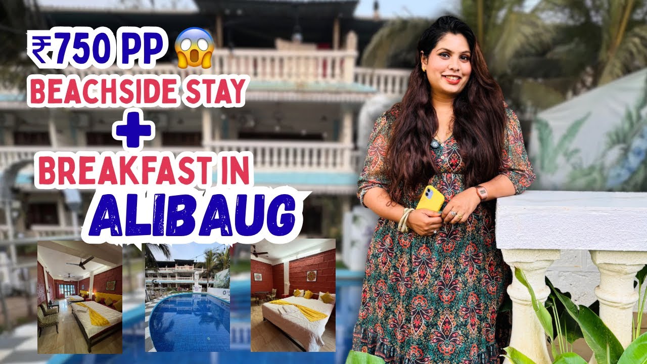 Beachside Budget Stay in Alibaug ₹750🌊🌴with breakfast in Nagaon अलिबाग बीच रिसोर्ट नागाव Travel Vlog