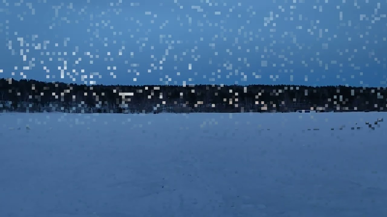 Прогулка по льду Обского моря после заката. 21.02.2026 г. -16 °C. Walking on the ice of the Ob Sea