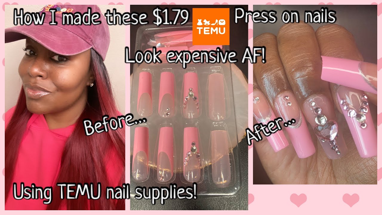 Press on nails tutorial | using TEMU Nail supplies | how to apply press on nails | diy nails