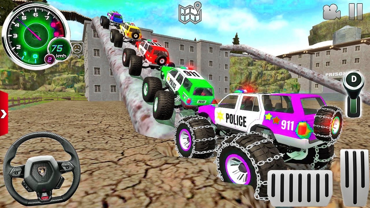 Juegos De Carros Police Monster Truck Impossible Driver Car Extreme Racing For Android Mud Gameplay