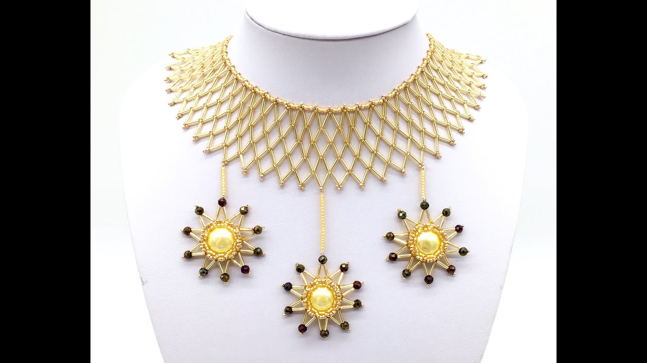 Netted Bugle Bead Necklace