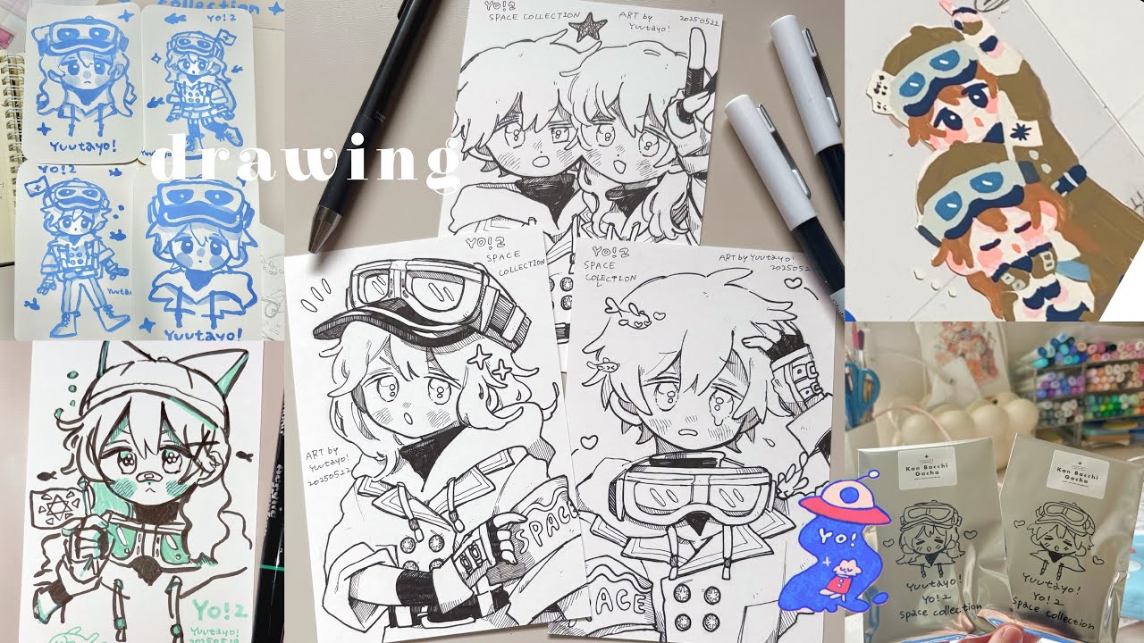 個展に向けて描いたちょっとした絵のメイキング5選🐡𝐃𝐫𝐚𝐰𝐢𝐧𝐠 𝐰𝐢𝐭𝐡 𝐦𝐞‼︎ BGMなし🪄