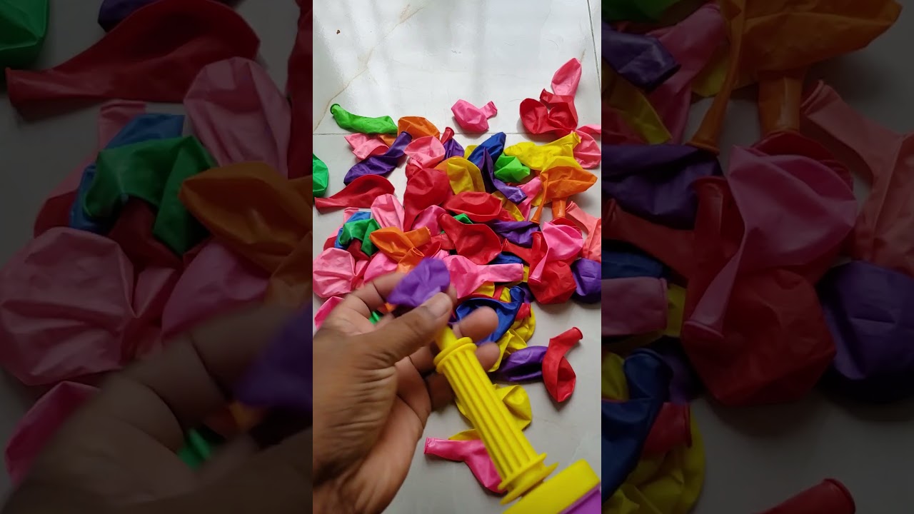 Satisfying Balloon Blow Up With Rainbow Polka Dots 