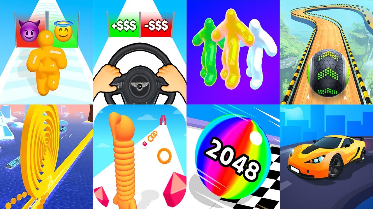 Tall Man Run, Get The Supercar 3D, Blob Runner 3D, Going Balls,... Satisfying Mobile Games 10102024