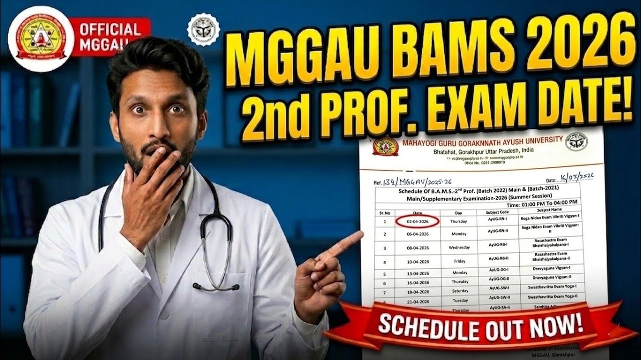 MGGAU BAMS 2nd Prof Exam Schedule 2026 Released! 🚨 | Main & Supplementary MGGAU Schedule Out 2026
