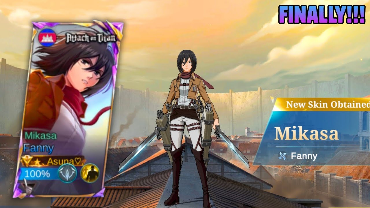 Finally!! I got Fanny Mikasa Attack on Titan Skin !!!! MLBB