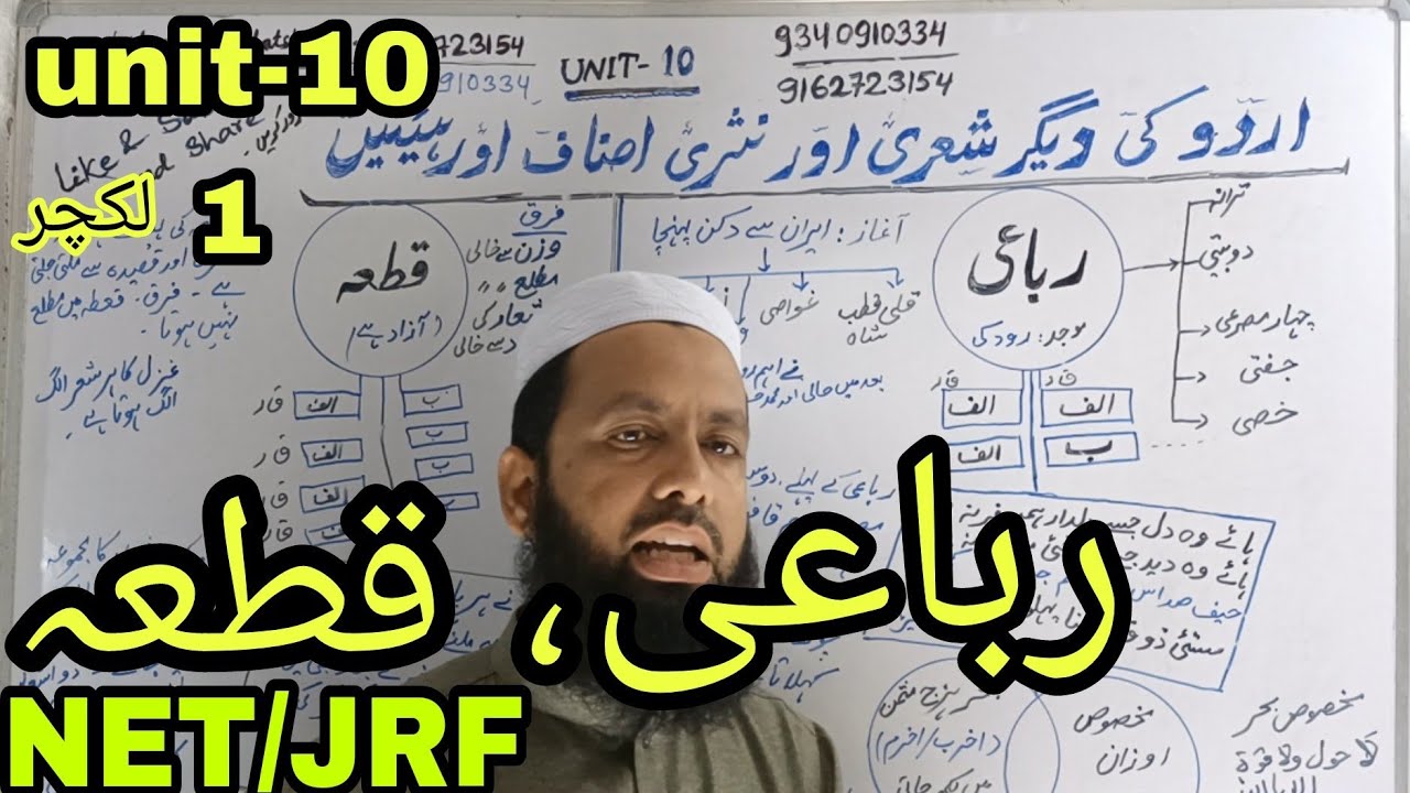 #رباعی #قطعہ اردو-نیٹ-جے-آر-ایف|| rubayi,#qatah urdu NET JRF# اردوکی دیگرشعری اورنثری اصناف اورہییتں