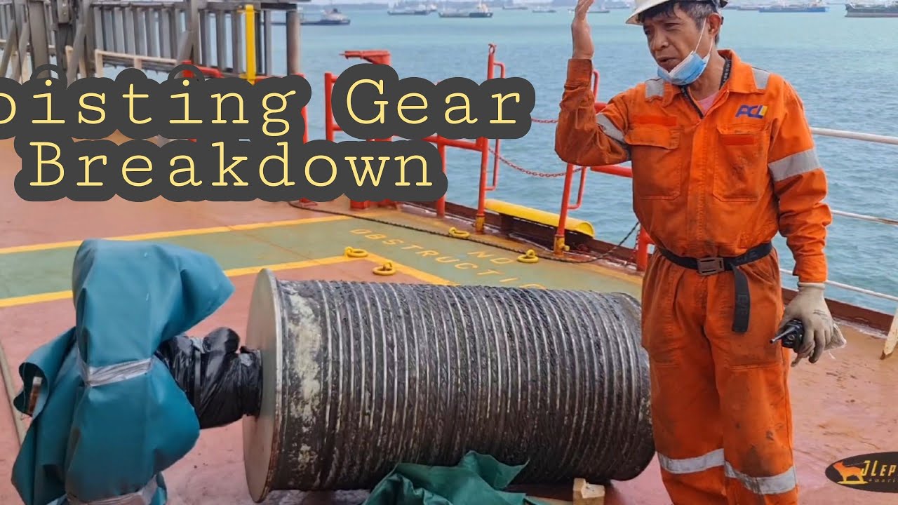 Deck Crane Hoisting Gear Damaged