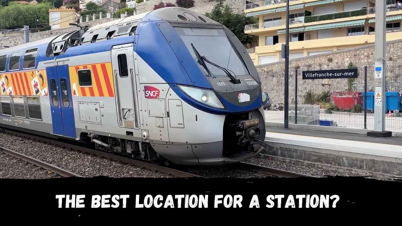 TER Regio 2N departs Villefranche-sur-Mer - the most beautiful station in the south of France?