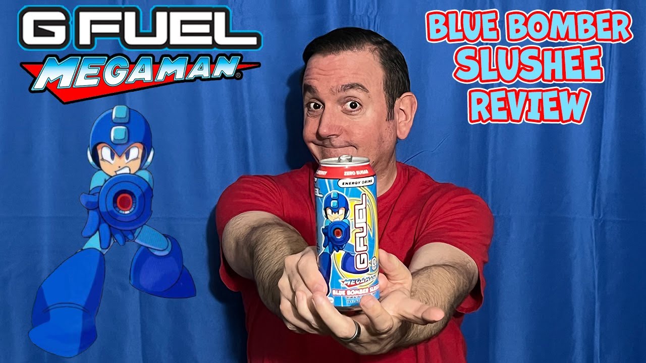 Обзор энергетического напитка GFuel Mega Man; GFuel Mega Man Blue Bomber со вкусом слаши-слаши ил...