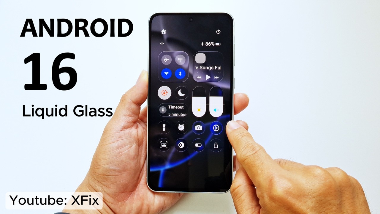 Android 16 Liquid Glass Control Center
