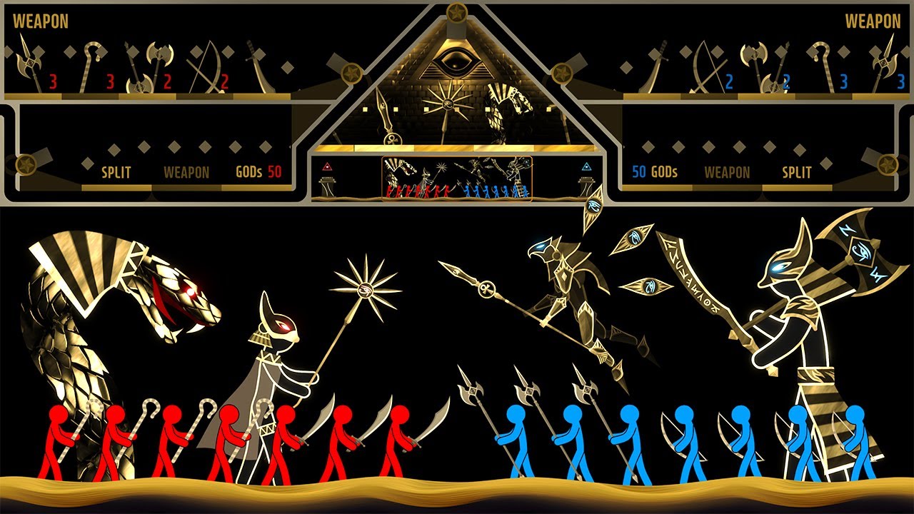 Stickman Fight: Gods of Egypt — битва мраморных и тряпичных кукол