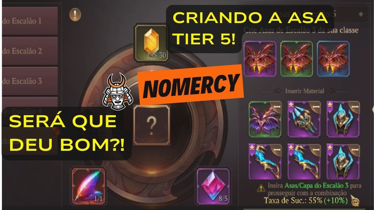 MU DARK EPOCH: CRIAÇÃO DA ASA TIER 5 — SERÁ QUE DEU BOM?! TIER 5 WING CREATION — HIGH STAKES MOMENT!