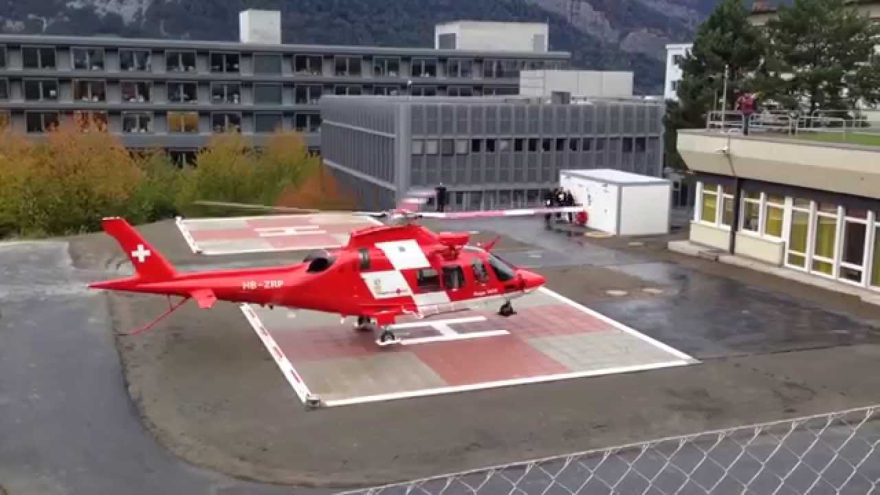 Probeanflug neue Helikopter-Landepl&auml;tze, Kantonsspital Graub&uuml;nden, 16.10.2014