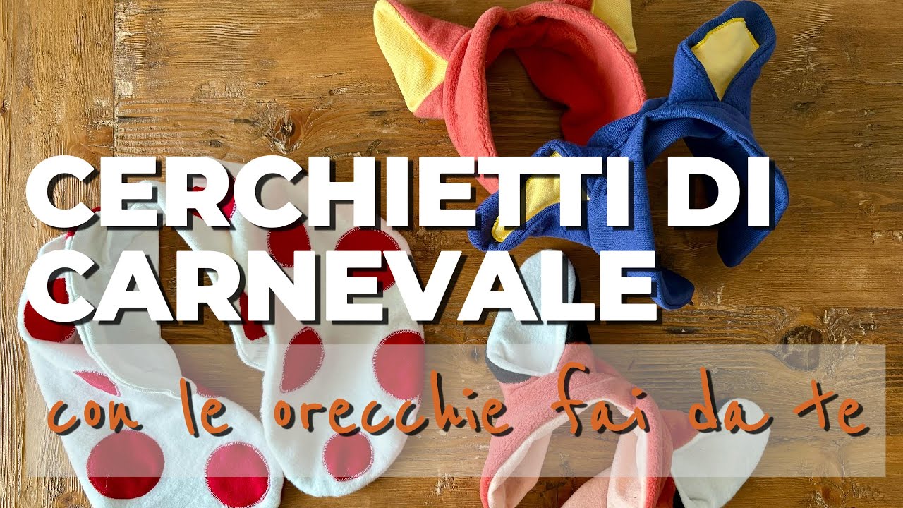 Cerchietto Carnevale fai da te con le orecchie: volpe, Bluey, Pimpa, gatto, coniglio. Modello gratis