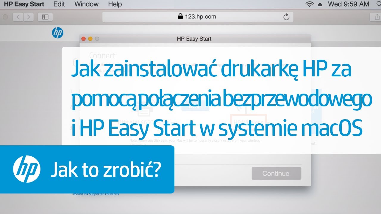 Jak zainstalować drukarkę HP za pomocą połączenia bezprzewodowego i HP Easy Start w systemie macOS