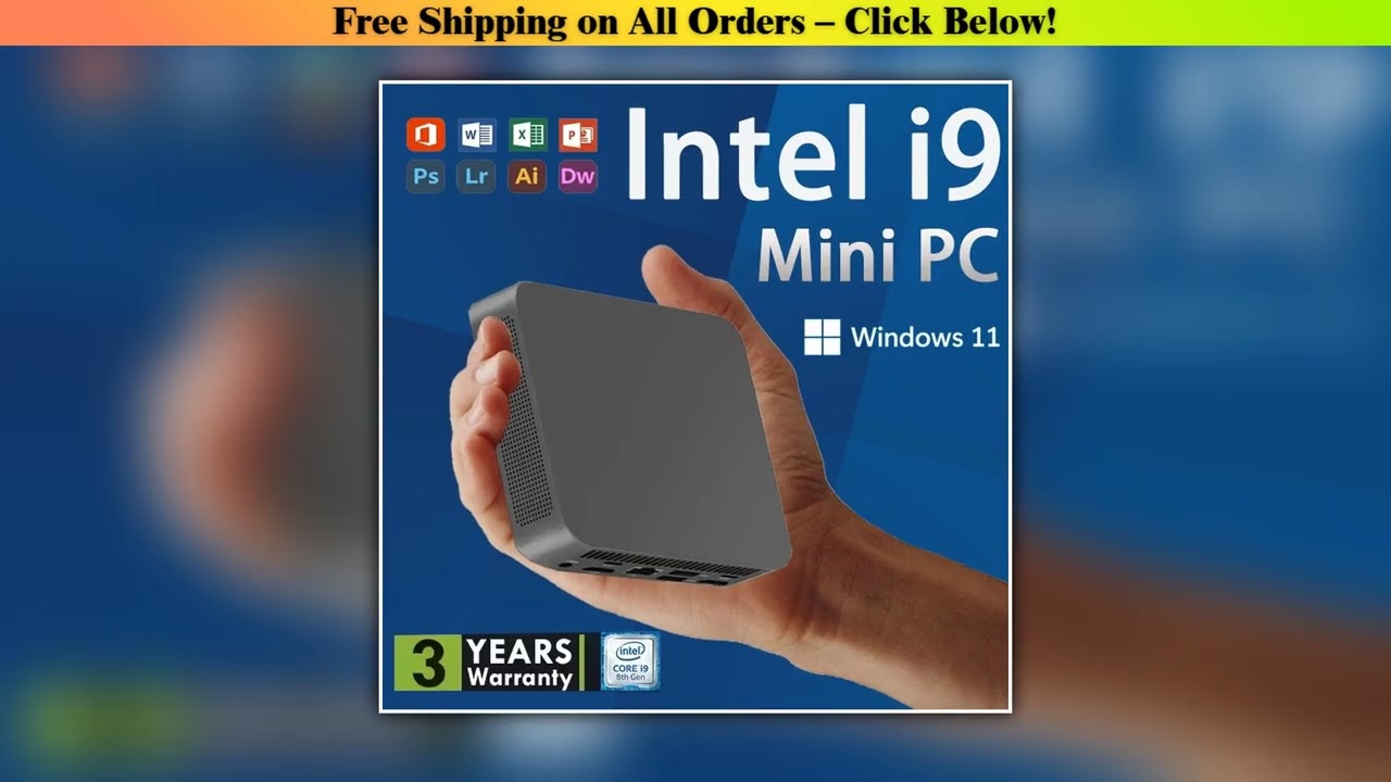 Core i9 8950HK Portable Mini PC Computer Windows 11 16GB 1/2TB SSD Gaming Computer WiFi 6 USB